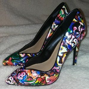 Rainbow Graffiti Heels