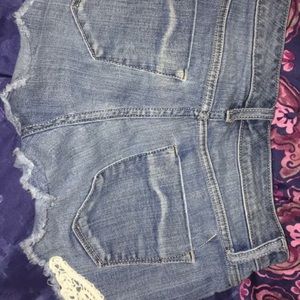 High rise denim shorts