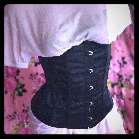 Other - Black corset tie up bow waist trainer Barbie doll