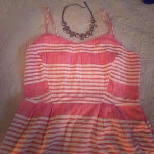 Orange & white striped dress