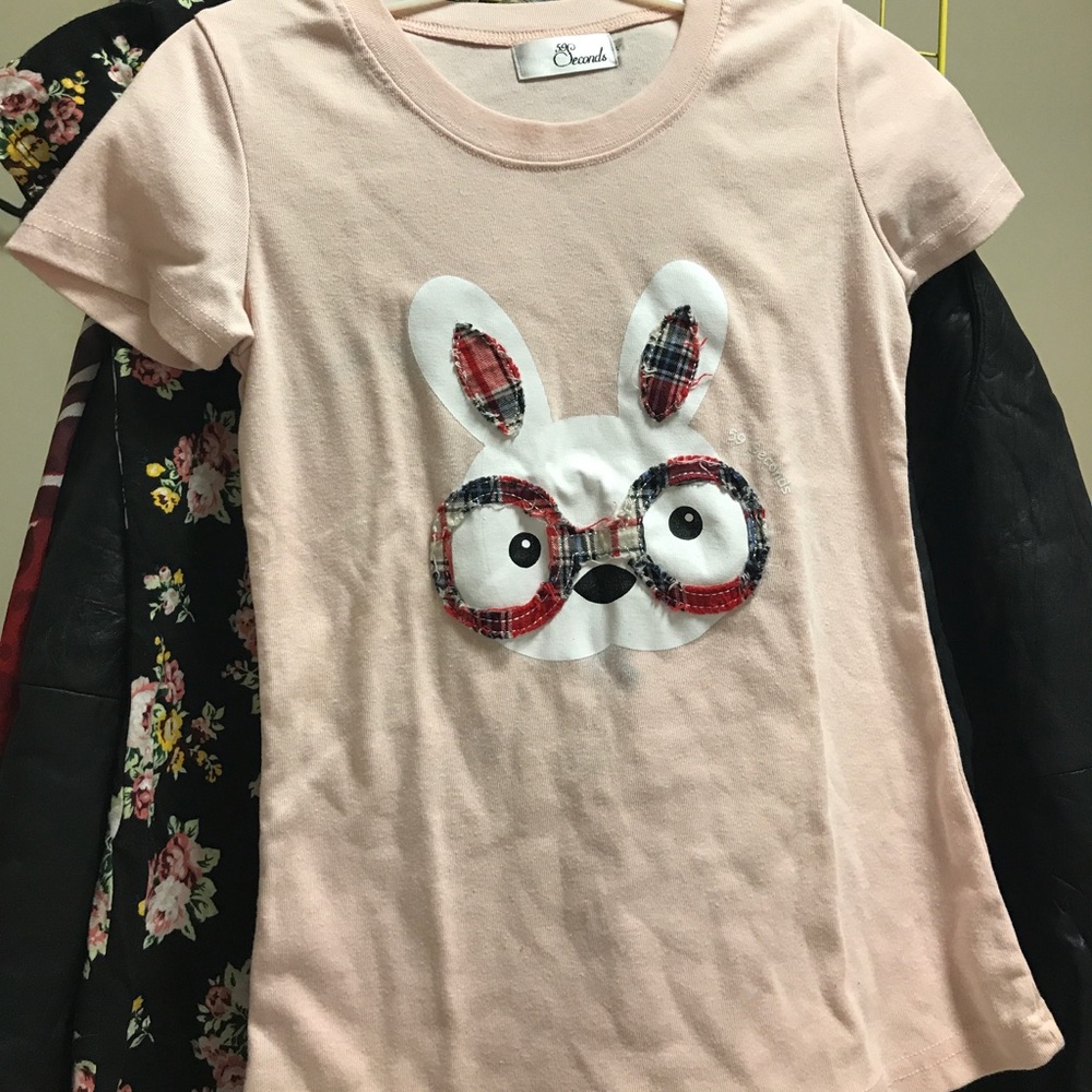 Pink Glasses bunny tee