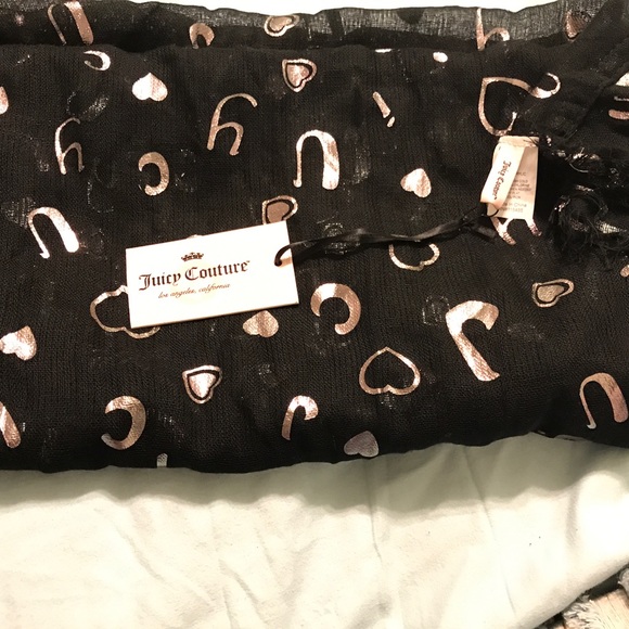 JUICY COUTURE  wrap scarf in Black - Picture 3 of 3