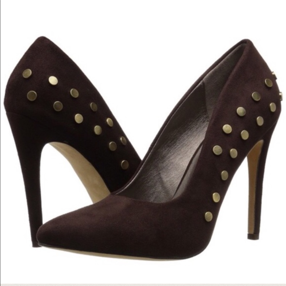 Classic Pointy Toe Stud Suede Stiletto Pump - Picture 3 of 7