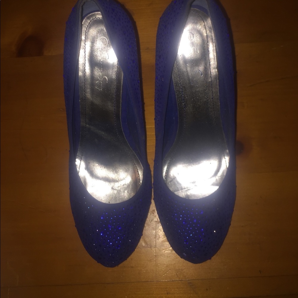 Sparkly blue shoes