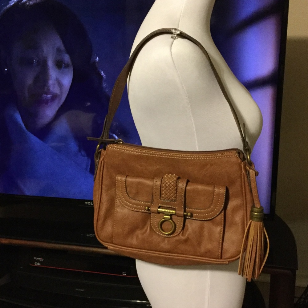 Pre-Owned Faux Leather Small Chaps Brown Purse