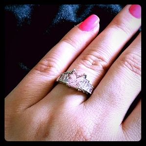 NWOT Sterling silver plated/light pink stones