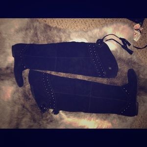 Black suede Baker over the knee boots