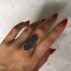 Statement Sterling Silver Marcasite Ring