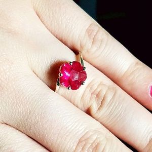 NWOT Sterling silver plated/ pink stone ring