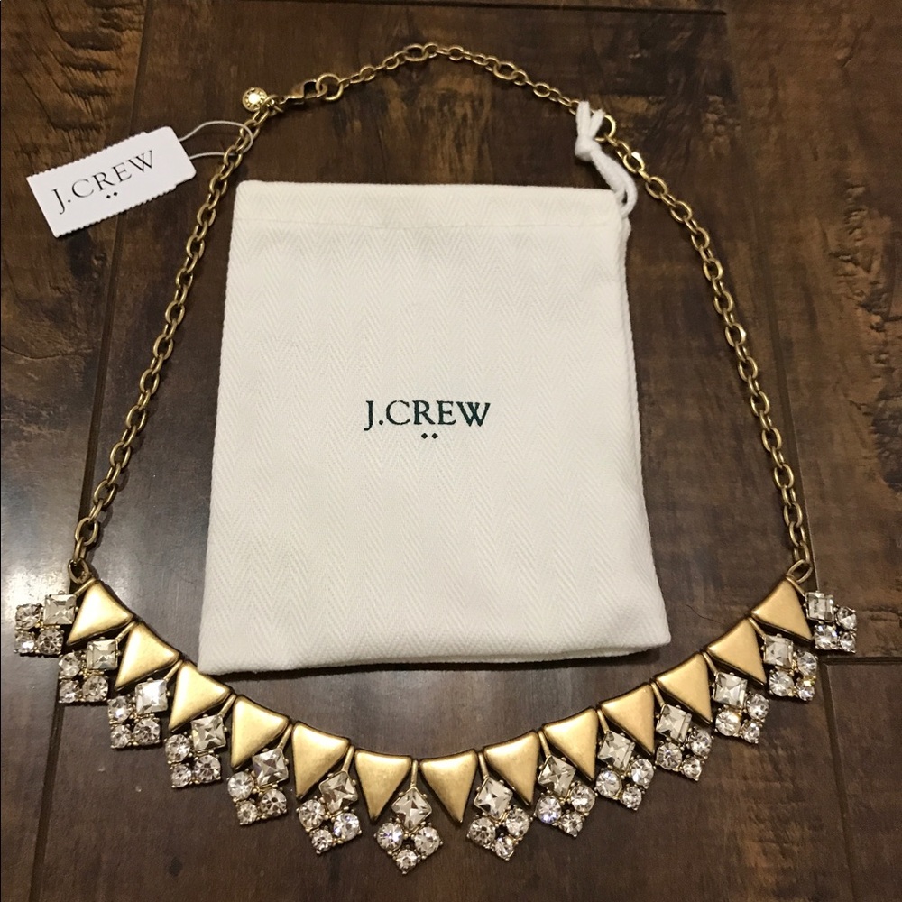 J.Crew Arrow and Crystal Clusters Necklace