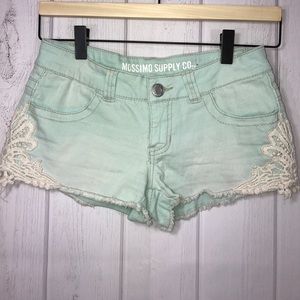 Mossimo Mint Crochet Shorts