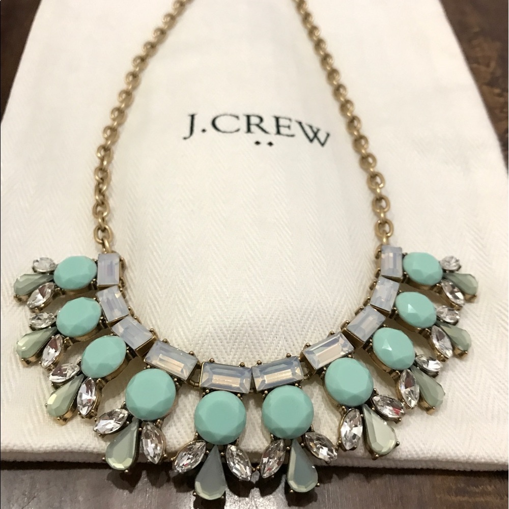 J.Crew Mini Clusters Statement Necklace Pale Mint