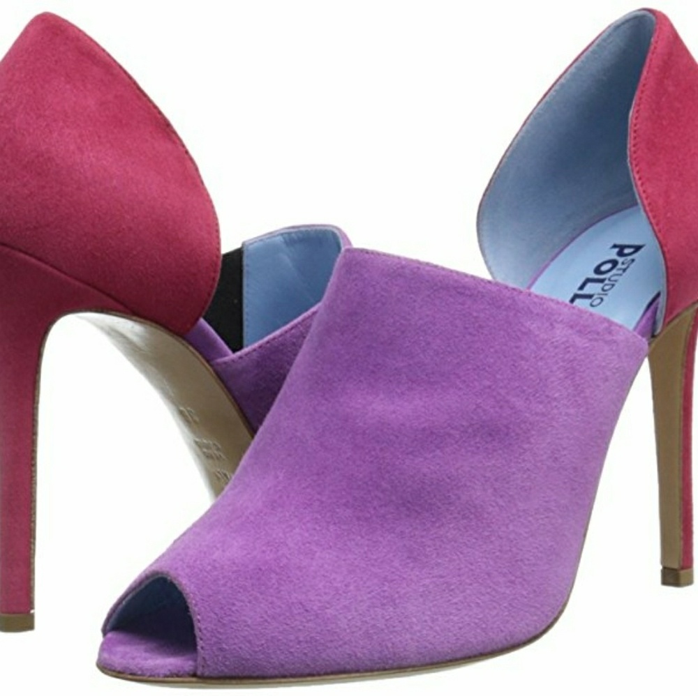 💜 STUDIO POLLINI SUEDE DRESS PUMP - Picture 1 of 8