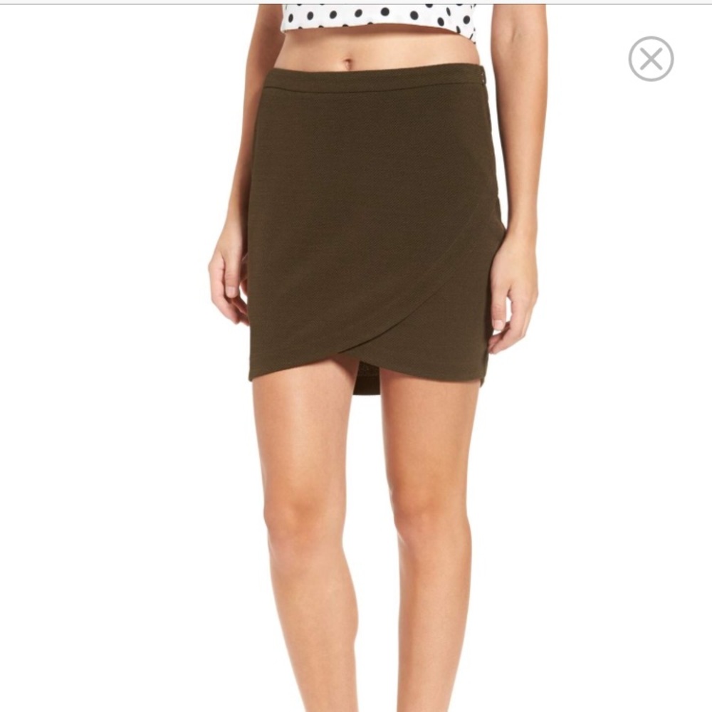 June & Hudson Pique Wrap Front mini skirt