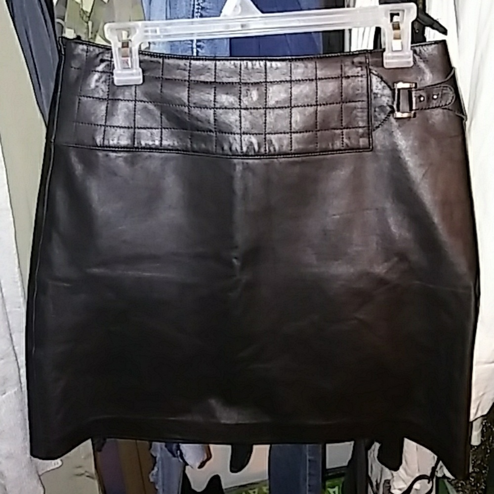 Cache leather skirt