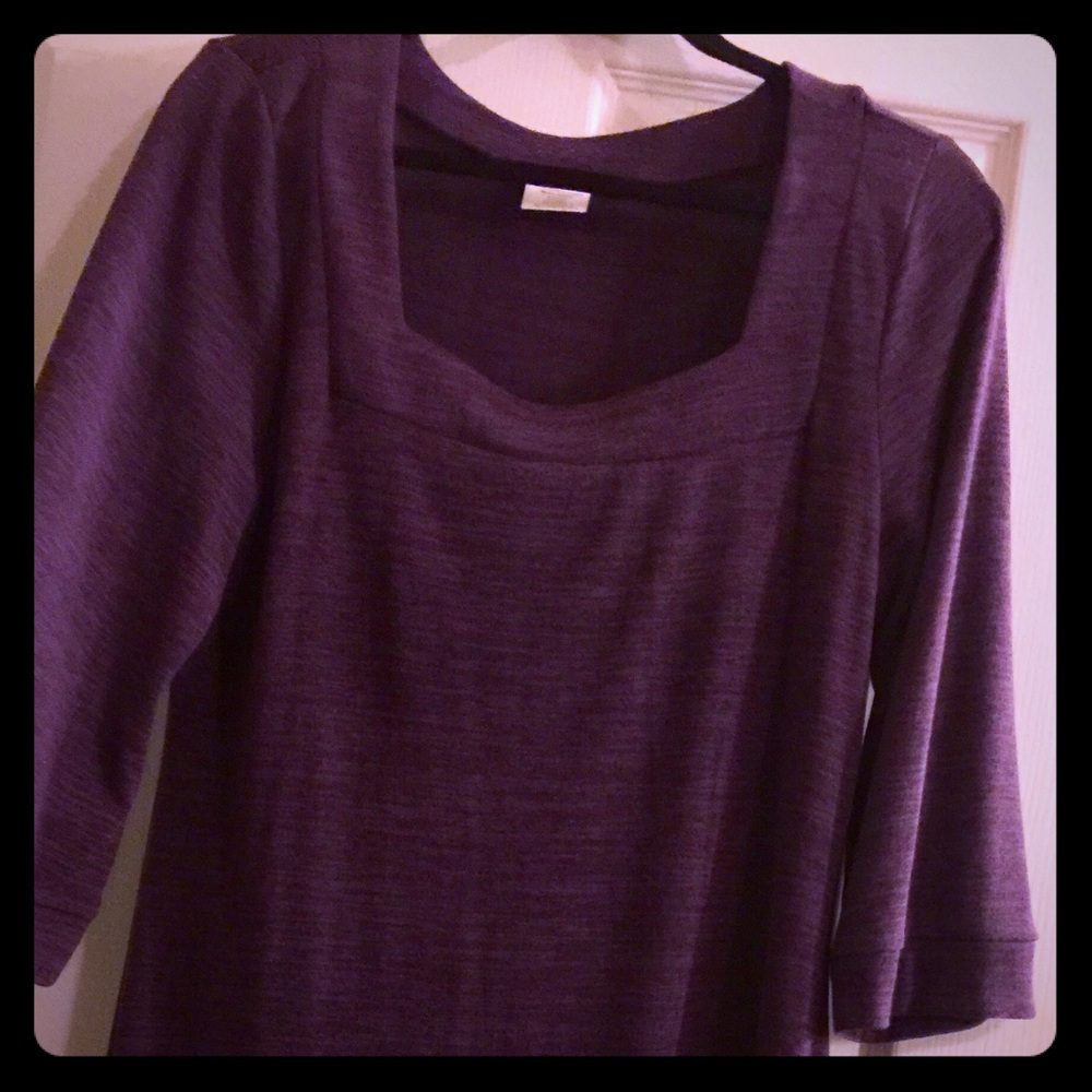 Purple square neck dress