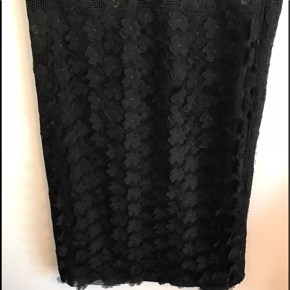 Leo and Ugo Black Dress w/ Sewn On Flowers - Picture 3 of 8