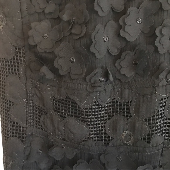 Leo and Ugo Black Dress w/ Sewn On Flowers - Picture 8 of 8