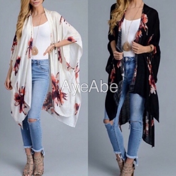New Floral Print Kimono Wrap Coverup Beach - Picture 8 of 8