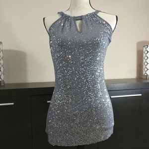 SOLD Silver Sequins Blouse