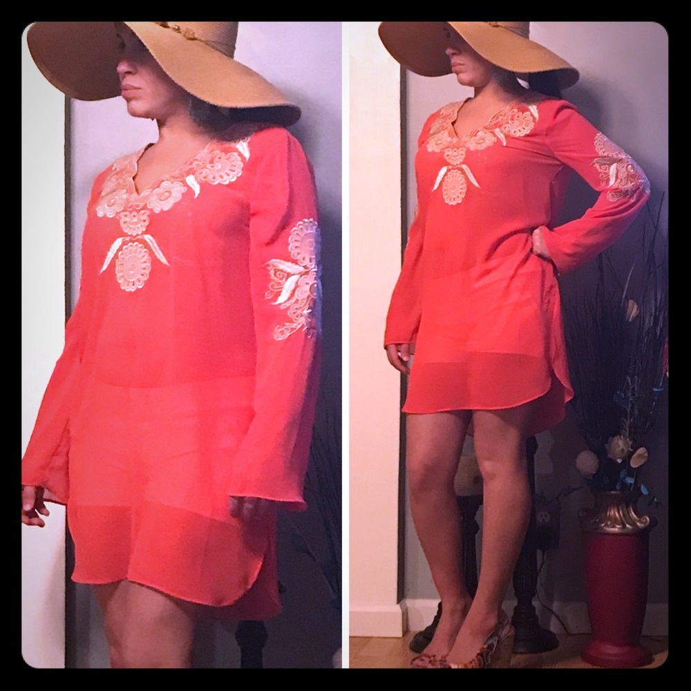 Karlie Clothes Coral Top Tunic Coverup Size S