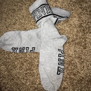VS PINK gray and black socks