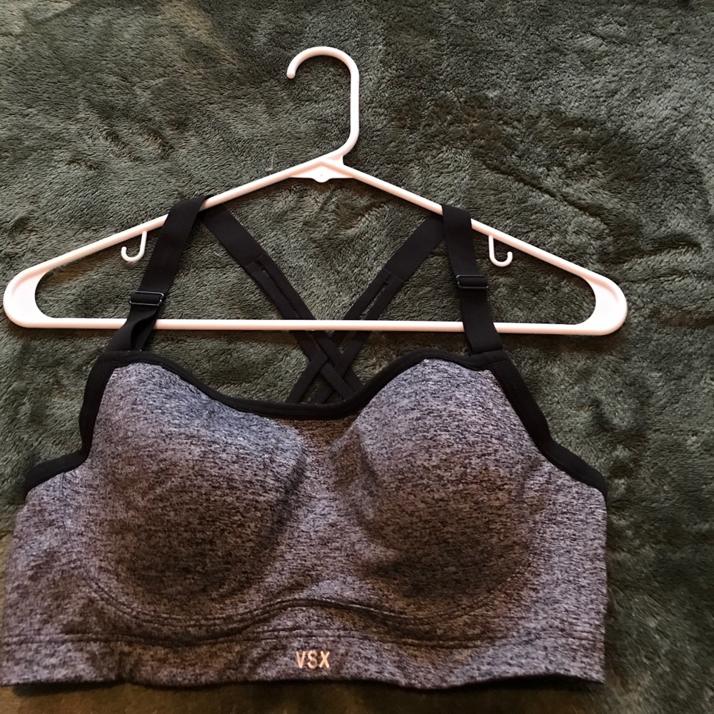 Grey and Black VSX Sports Bra
