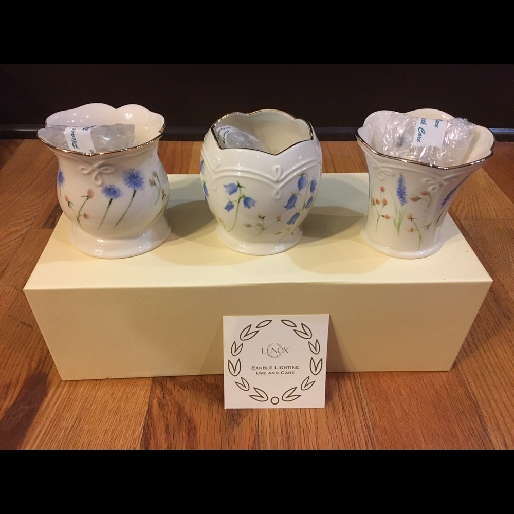 Lenox set of 3 Floral Votives New in Box