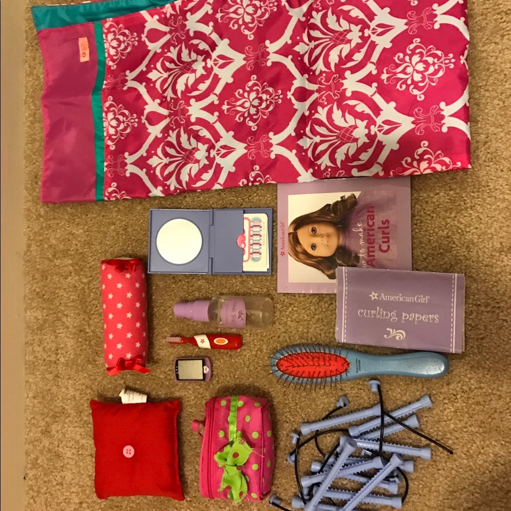American Girl Doll Sleepover Set and Hair Set