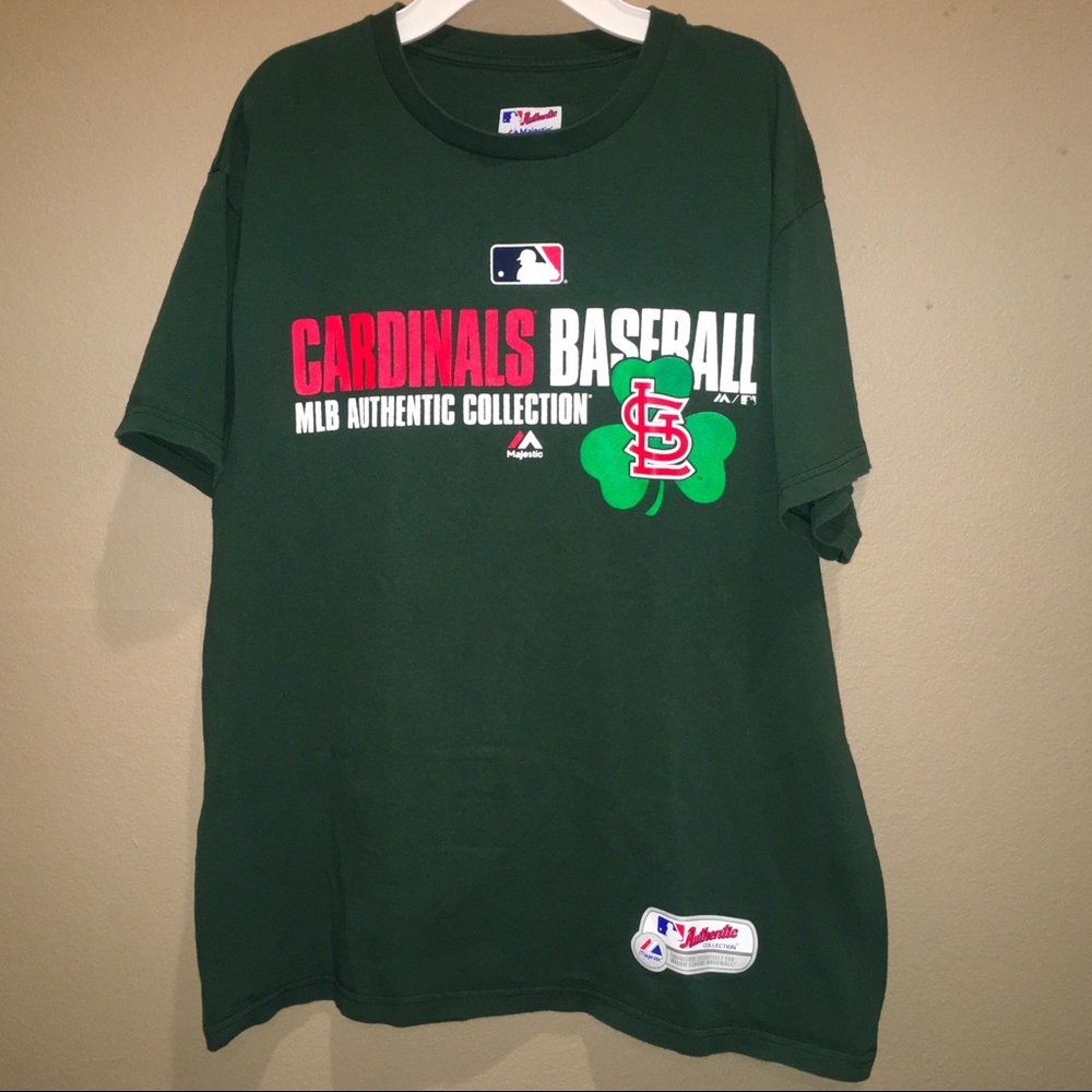 Men's Large Majestic green STL Cardinals shirt