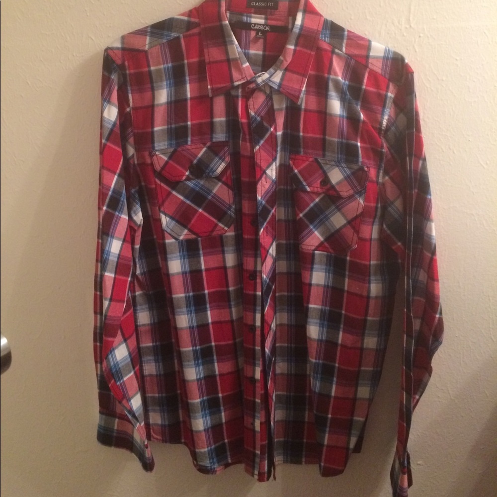 Plaid Button Down, Long Sleeved Shirt.