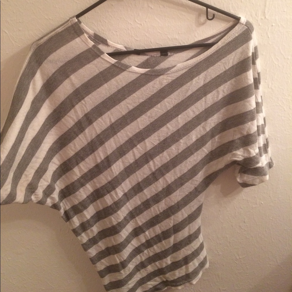 Off the shoulder knit blouse.