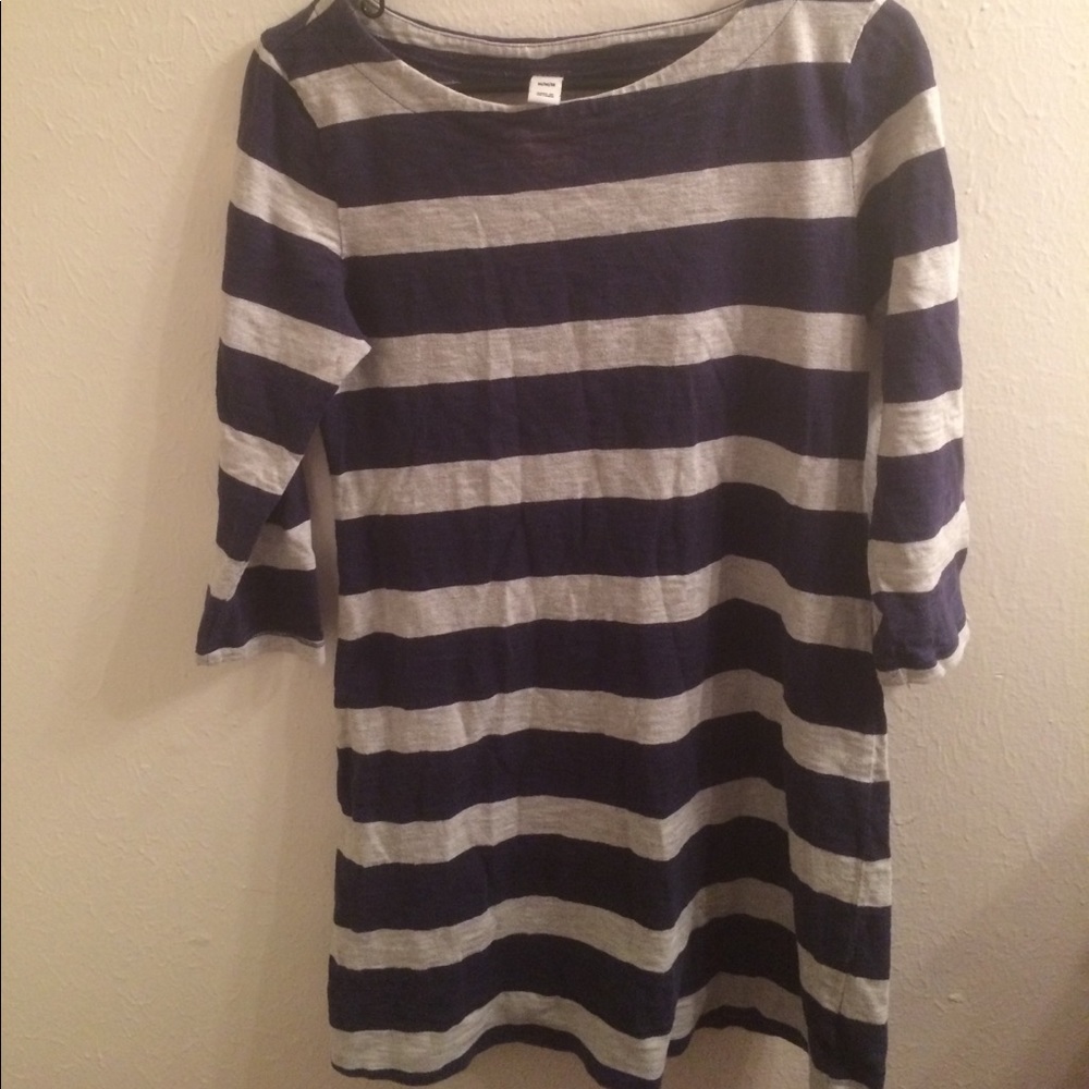 Striped Gray and Navy mini dress