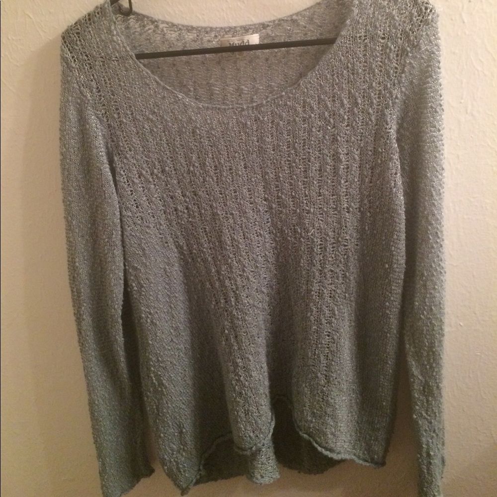 Thin Slouchy Dusty Teal Sweater