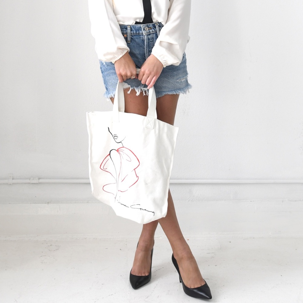 Prabal Gurung fashion illustration logo tote