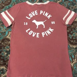 PINK by Victoria's Secret pink/white casual T Sz s