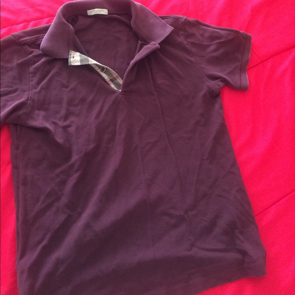 Burberry  burgundy Small size polo shirt