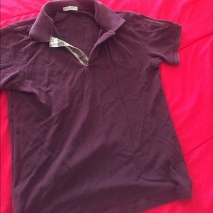 Burberry  burgundy Small size polo shirt