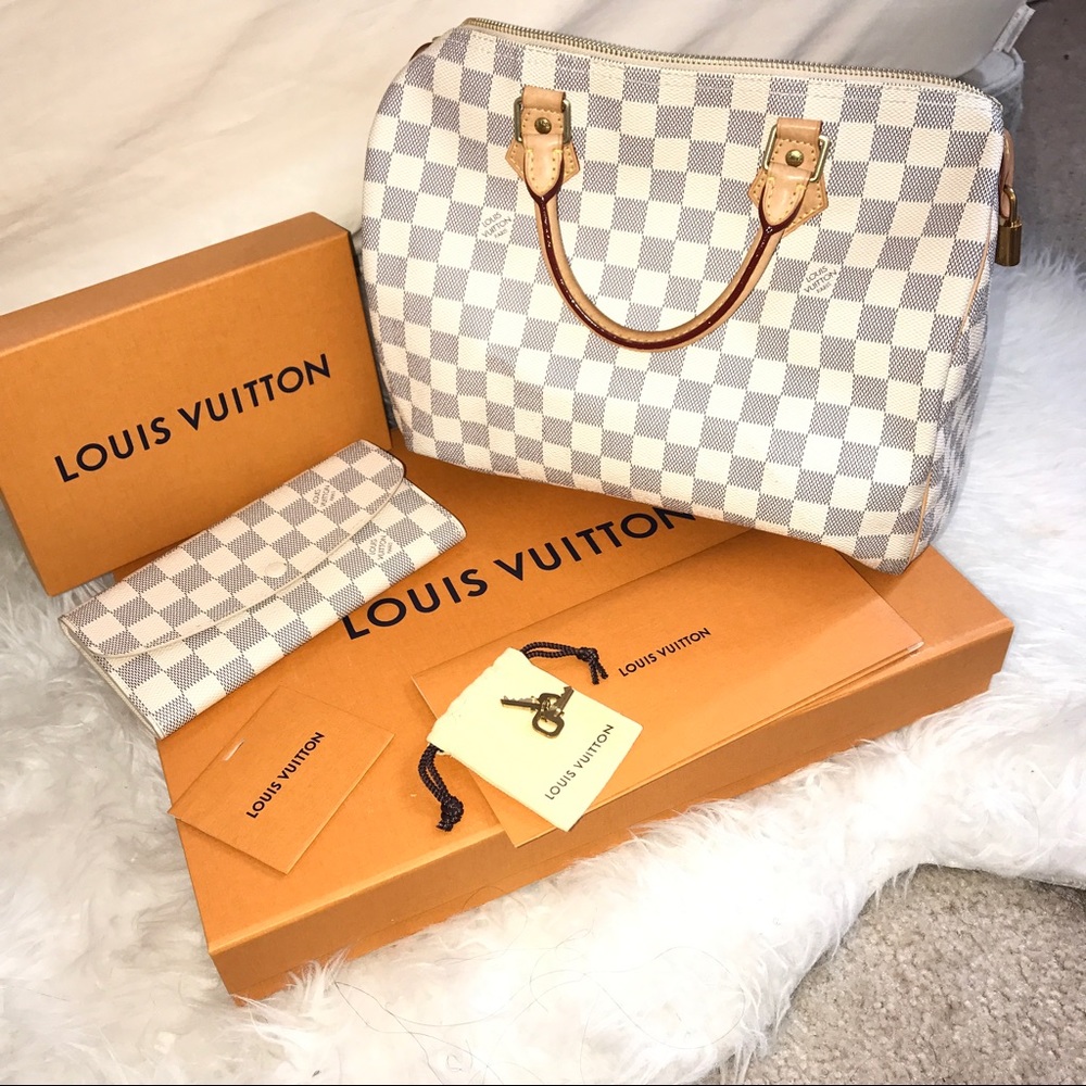 Authentic LV Speedy 30 & Emilie D. Azur Wallet