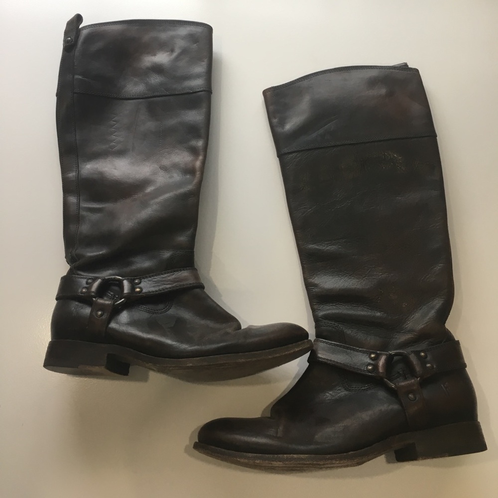 Frye harness brown leather boot