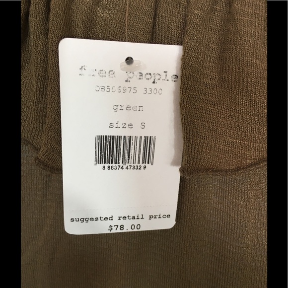 🆕 NWT Free People Float Away Ruffle Tank size Small Khaki Green - Picture 4 of 7