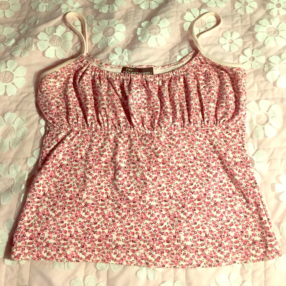 NO BOUNDARIES FLORAL PRINT TANK CROP TOP