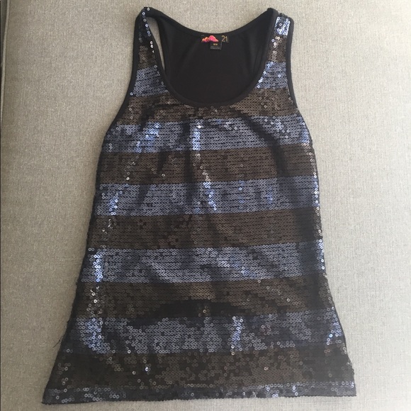 Forever 21 Tops - Forever 21 Black and Blue sequin tank!