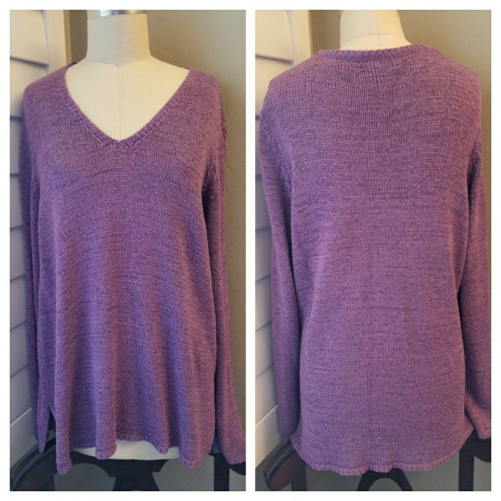 Oversized Loose Knit Purple Sweater