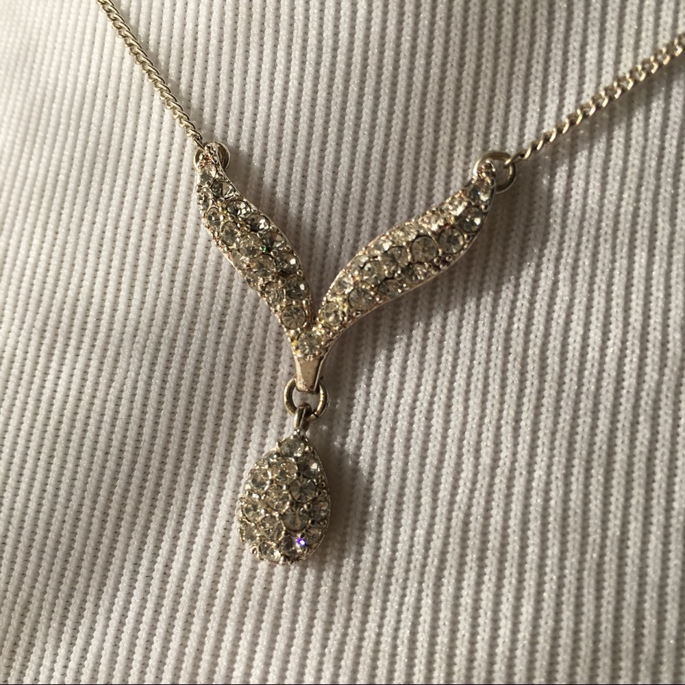90s-style Delicate Rhinestone Necklace - Picture 2 of 2