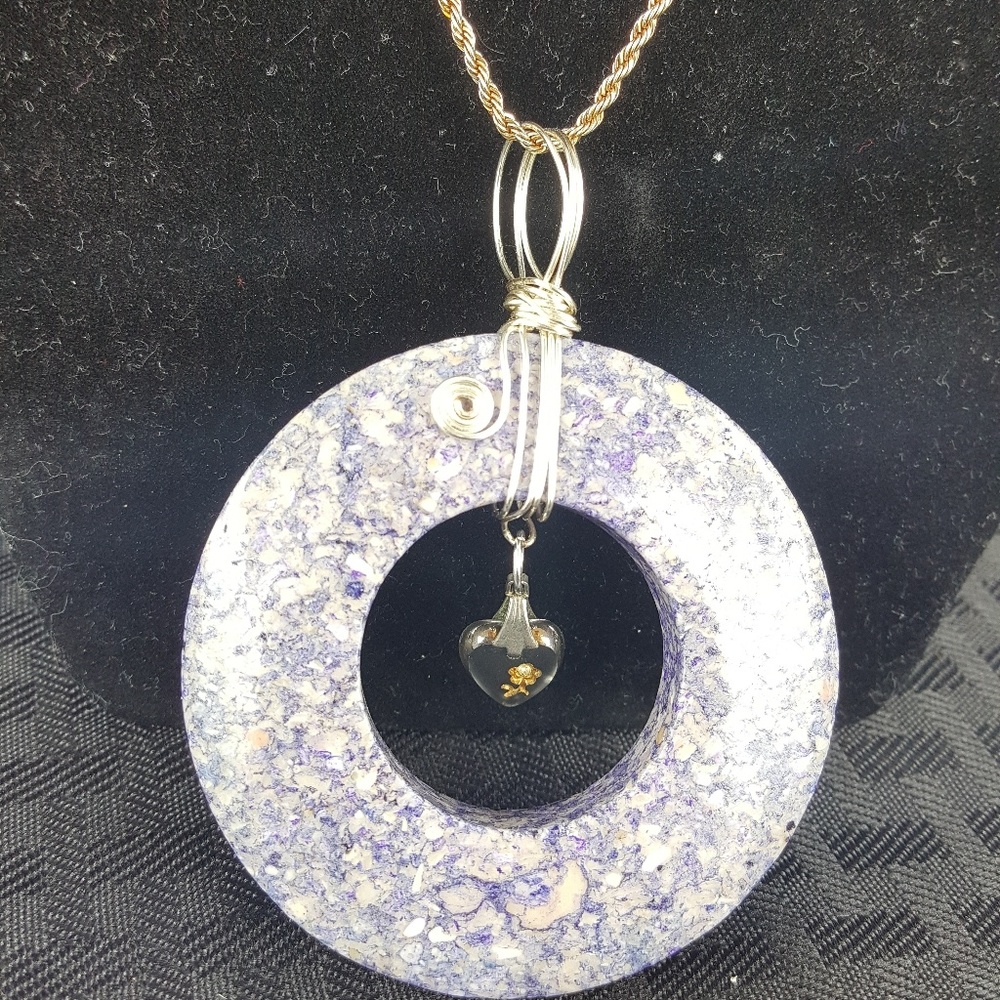 Hand Made unique Purple Ring Necklace