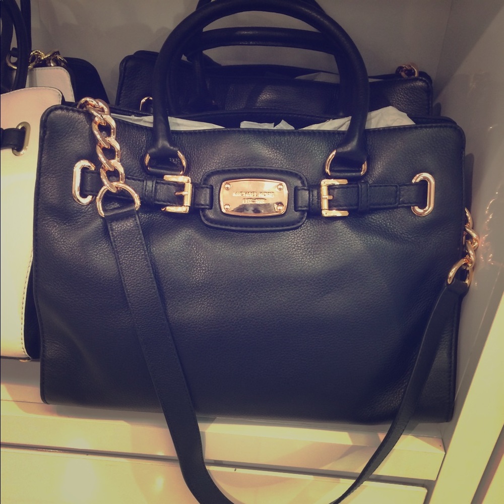 Black & Rose Gold Michael Kors Purse & Wallet Set