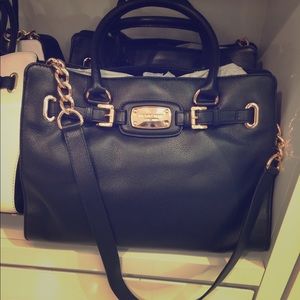 Black & Rose Gold Michael Kors Purse & Wallet Set