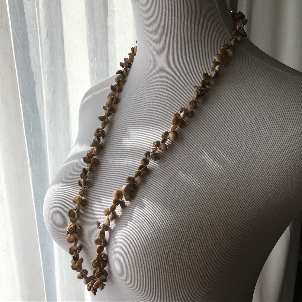 Vintage Long Seashell Beach Necklace