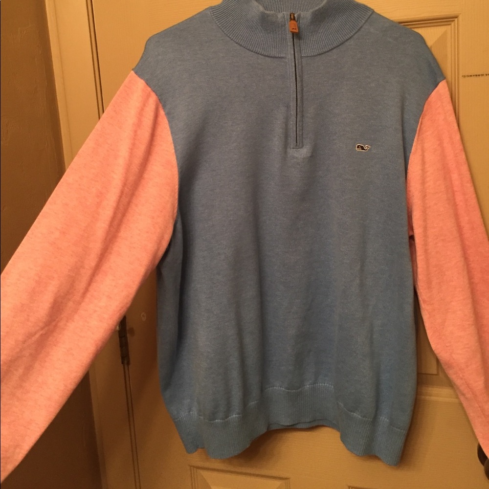 Vineyard Vines Blue/Pink 3/4 Zip Up